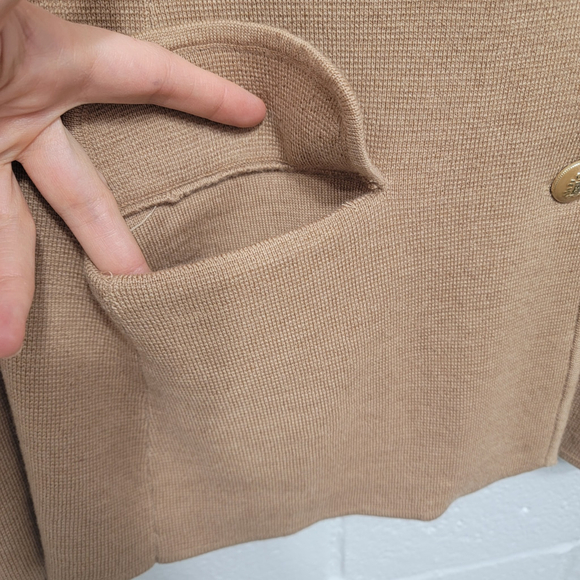 Talbots Tan Merino Wool Knit Blazer XL - Picture 5 of 11